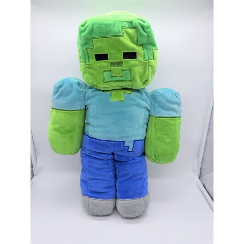 Minecraft STEVE ZOMBIE Plush Stuffed Toy Large 18" Mojang 2021 Pillow Buddy